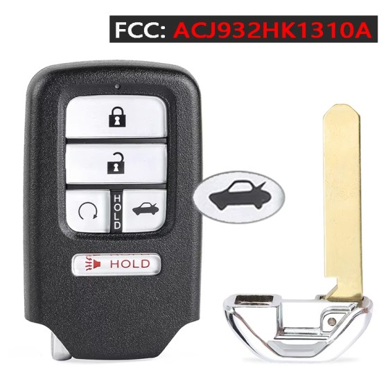 2016-2017 Honda Accord / 5-Button Smart Key / PN: 72147-T2G-A31 / ACJ932HK1310A (AFTERMARKET)